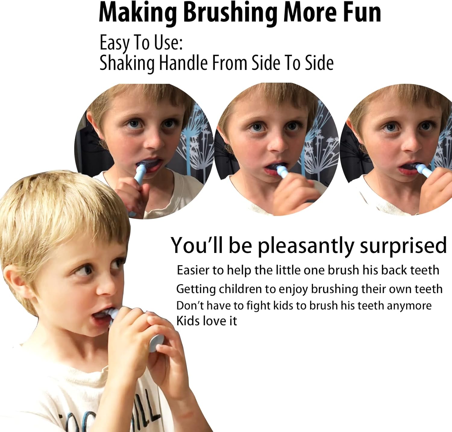 U-Shaped Kids Toothbrush – 3-Pack Soft Silicone, 360° Clean (Ages 6-12)